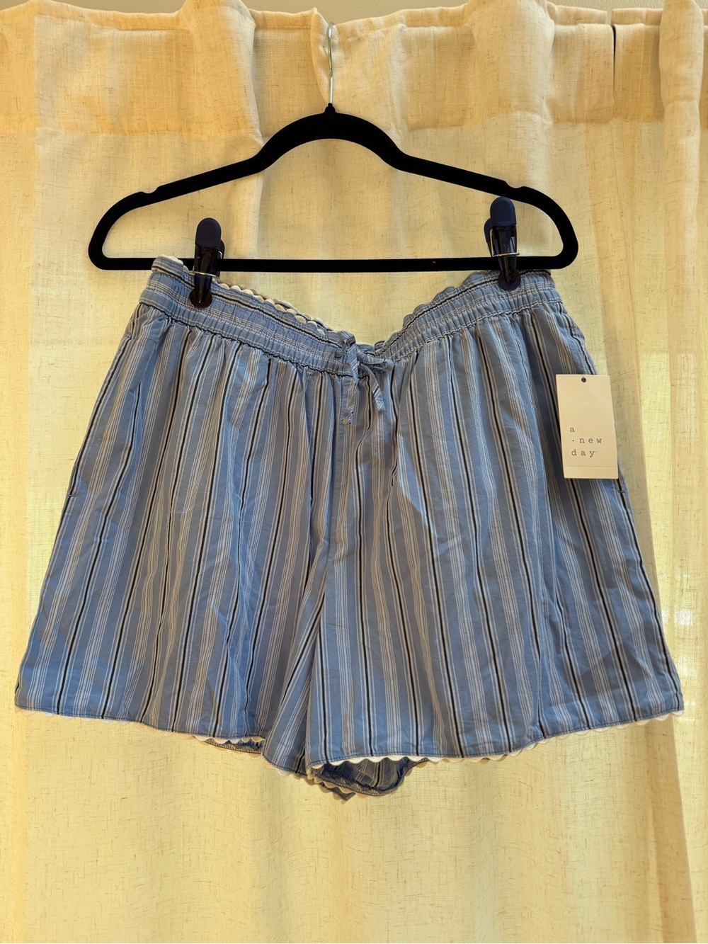 a new day Blue and White Vertical Stripe Pull-On Shorts